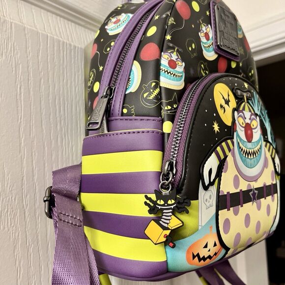 Loungefly Nightmare Before Christmas Clown Backpack Glows In The Dark Exclusive - Picture 5 of 16